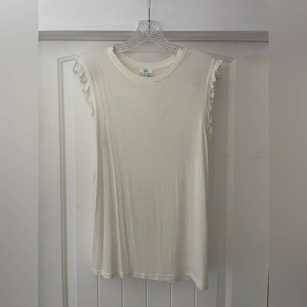 Elegant Cream Ruffled Sleeve Top